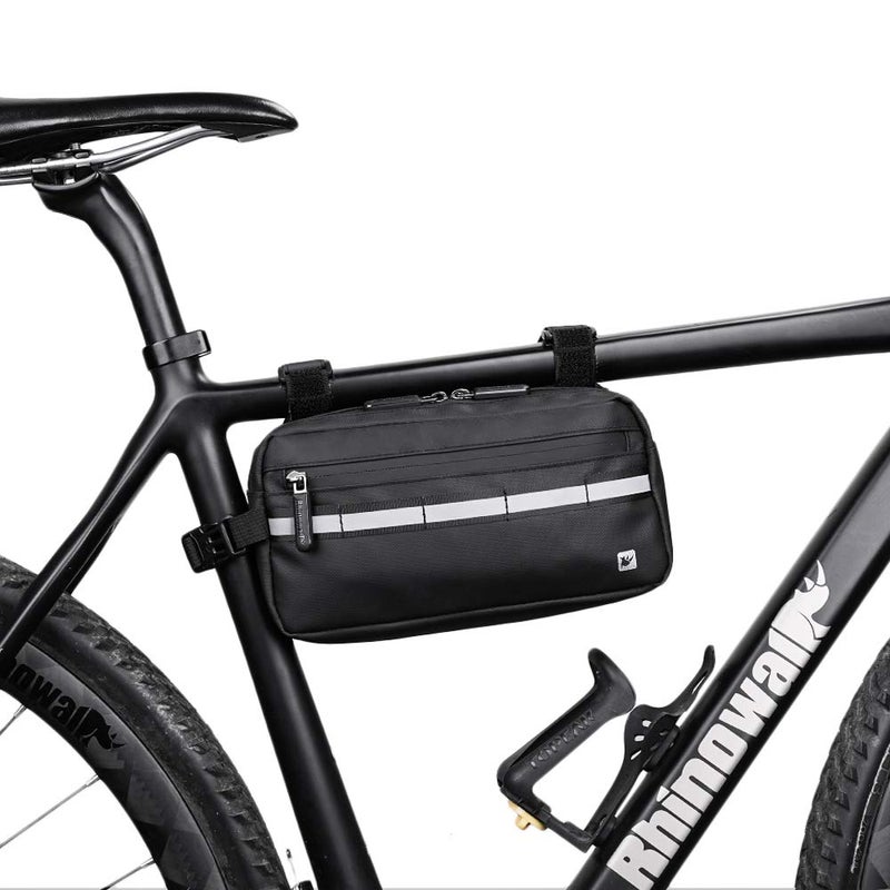 Rhinowalk Bike Bag, Bike Handlebar Bag, WaterproofBike Basket Bicycle Front Bag Shoulder Bag Waist Bag for Sport Bicycle Professional Cycling Accessorie-Black - Image 5